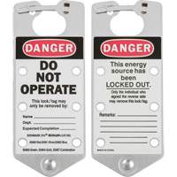 Brady 65961 Labeled Lockout Hasps, Silver