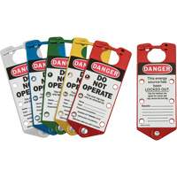 Brady 65967 Labeled Lockout Hasps, Blue/Green/Red/Silver/Yellow