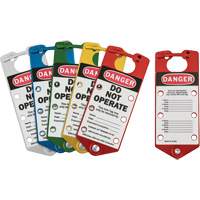 Brady 65975 Labeled Lockout Hasps, Blue/Green/Red/Silver/Yellow