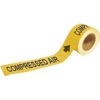 Brady 20416 "Compressed Air" Pipe Markers, Self-Adhesive, 1" H x 8" W, Black on Yellow
