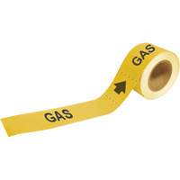 Brady 20432 "Gas" Pipe Markers, Self-Adhesive, 1" H x 8" W, Black on Yellow