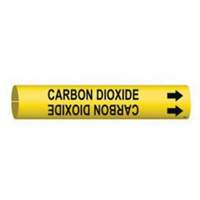 Brady 4019-D Marqueur de tuyau Carbon Dioxide, &agrave; pression, 2-13/16" h x 2-13/16" la, Noir sur jaune