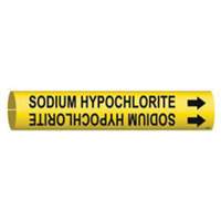 Brady 4124-A "Sodium Hypochlorite" Pipe Marker, Snap-On, 13/16" H x 13/16" W, Black on Yellow
