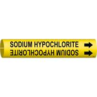 Brady 4124-C "Sodium Hypochlorite" Pipe Marker, Snap-On, 2" H x 2" W, Black on Yellow