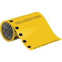 Brady 41532 Blank Roll Form Pipe Marker with Arrow, Self-Adhesive, Cuttable H x 8" W, Black on Yellow