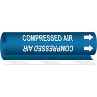 Brady 5660-O Marqueur de tuyau Compressed Air, Enveloppant, 5" h x 8" la, Blanc/bleu
