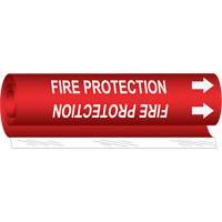 Brady 5688-O "Fire Protection" Pipe Marker, Wrap-Around, 5" H x 8" W, White on Red