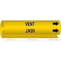 Brady 5781-II Marqueur de tuyau Vent, Enveloppant, 26" h x 12" la, Noir sur jaune