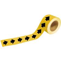 Brady 73948 Marqueurs de tuyau avec fl&egrave;ches, Autocollant, 2" h x 12" la, Noir sur jaune