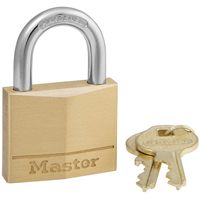 Master Lock 140D Padlock, Keyed Different, Solid Brass, 1-9/16" Width