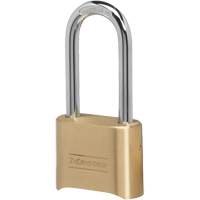 Master Lock 175LH Combination Padlock, Silver, Brass Coating, 2" Width