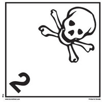 Incom Top Tape & Label TT23P TDG Shipping Labels, Class 2.3, Toxic Gases, Paper