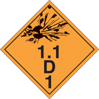 Incom Top Tape & Label TT110DTB Explosive Materials TDG Placards, Tagboard