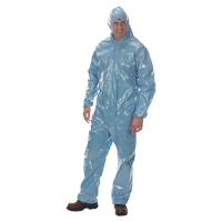 Lakeland 37428-4X Combinaison &agrave; capuchon de 0,5 mils en tissu r&eacute;sistant aux flammes et aux produits chimiques, 4T-Grand, Bleu, Tissu ignifug&eacute;