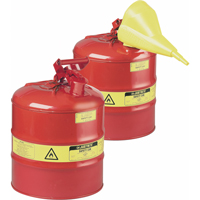 Justrite 10001 Safety Cans, Type I, Steel, 0.125 US gal., Red, FM Approved/UL/ULC Listed