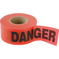 C.H. Hanson 16103 Standard Smaller Barricade Tape, English, 3" W x 300' L, 2 mils, Black on Red