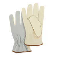 Produits de sécurité Zenith SAJ653 Gants de conducteur &agrave; dos fendu, Grand, Paume en Cuir fleur de vache