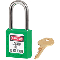 Master Lock 410KAS12GRN Cadenas Zenex s&eacute;rie 410 - ensemble de 12, Cadenas de s&eacute;curit&eacute;, Cl&eacute;s identiques, Thermoplastique, Largeur de 1-1/2"