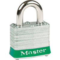 Master Lock 3GRN Series 3 Safety Padlock, Green, Keyed Different, Laminated Steel, 1-9/16" Width