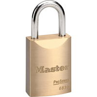Master Lock 6830 Cadenas ProSeries, Argent, Cl&eacute;s diff&eacute;rentes, Rev&ecirc;tement en laiton, Largeur de 1-9/16"