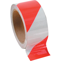 Hazard Warning Tape - Non-Laminated, 2" x 108', Vinyl, Red and White  SAL699 | TENAQUIP