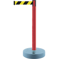Tensator 885-21-STD-NO-D4X-C Outdoor Tensabarrier&reg; Unit, Plastic, 37" H, Black/Yellow Tape, 7.5' Tape Length