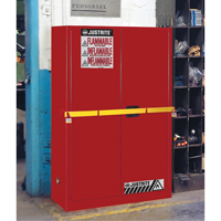 High Security Flammables Safety Cabinet with Steel Bar, 45 gal., 2 Shelves  SAN580 | TENAQUIP