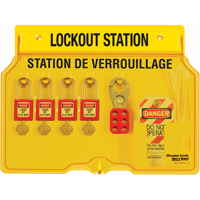 Lockout Station, Thermoplastic Padlocks, 4 Padlock Capacity, Padlocks Included SAO602 | TENAQUIP
