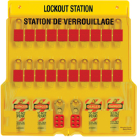 Lockout Station, Thermoplastic Padlocks, 20 Padlock Capacity, Padlocks Included SAO608 | TENAQUIP