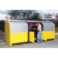 Ultratech 9653 Ultra-Hard Top Plus Spill Pallets With Drain, 188" L x 62" W x 79" H, 27000 lbs. Load Capacity