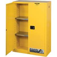 Justrite 894500 Armoires Sure-Grip EX pour produits inflammables, 45 gal., 2 Porte(s), 43" La x 65" h x 18" p