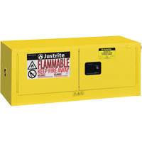 Justrite 891300 Sure-Grip&reg; EX Piggyback Flammable Safety Cabinet, 12 gal., 2 Door, 43" W x 18" H x 18" D