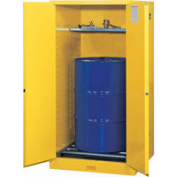 Justrite 896260 Sure-Grip&reg; EX Vertical Drum Storage Cabinets, 55 US gal. Cap., Yellow