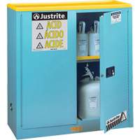 Justrite 893002 Sure-Grip&reg; Ex Acid/Corrosive Storage Cabinets, 30 gal., 43" x 44" x 18"