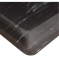 Wearwell 420.12X3X60AMBK Tile-Top AM No. 420 Anti-Microbial Mats, Smooth, 3' x 60' x 1/2", Black, PVC Sponge