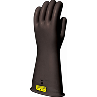 Black Natural Rubber Insulating Gloves, ASTM Class 2, Size 9, 16" L  SAR295 | TENAQUIP