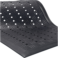 M+A Matting 371023900 Cushion Station Mats, Slotted, 2' x 3-1/5' x 9/16", Black, Nitrile
