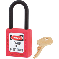 Master Lock 406RED Dielectric Zenex Safety Padlock, Red, Keyed Different, Thermoplastic, 1-1/2" Width