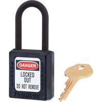 Master Lock 406BLK Dielectric Zenex Safety Padlock, Black, Keyed Different, Thermoplastic, 1-1/2" Width