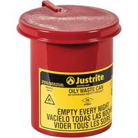 Justrite 09410 Mini bidons pour d&eacute;chets huileux pour dessus d'&eacute;tabli, Homologu&eacute; FM, 0,45 gal. US, Rouge