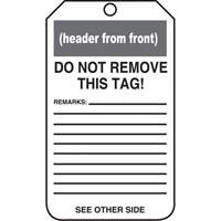 Accuform Signs MDT623CTP Safety Tags, Cardstock, 3-1/8" W x 5-7/8" H, English