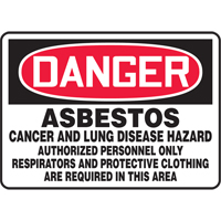 Accuform Signs MCAW013VS "Asbestos" Sign, 7" x 10", Vinyl, English
