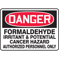 Accuform NMC MCHL079VS "Formaldehyde" Sign, 7" x 10", Vinyl, English