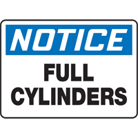 Accuform Signs MCPG816VA "Full Cylinders" Sign, 10" x 14", Aluminum, English