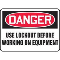Accuform NMC MLKT021VA "Lock Out" Sign, 7" x 10", Aluminum, English