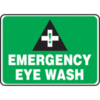 Accuform Signs MFSD983VA "Emergency Eye Wash" Sign, 7" x 10", Aluminum, English with Pictogram