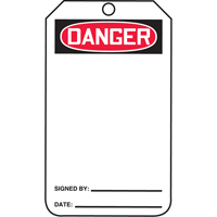 Accuform NMC MDT260PTP &eacute;tiquettes de s&eacute;curit&eacute; - &eacute;tiquettes vierges, Plastique, 3-3/8" la x 5-7/8" h, Anglais