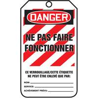 Accuform Signs FRMLT400CTP Lockout Tags, Cardstock, 3-1/8" W x 5-7/8" H, French