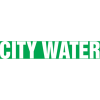 Accuform NMC RPK215SSD Marqueurs de tuyau "City Water", Autocollant, 2-1/2" h x 12" la, Blanc/vert