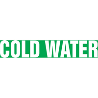 Accuform NMC RPK217SSD Marqueurs de tuyau "Cold Water", Autocollant, 2-1/2" h x 12" la, Blanc/vert